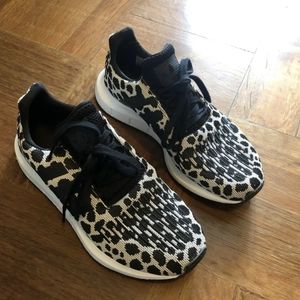 Adidas Swift Run with cheetah/leopard print